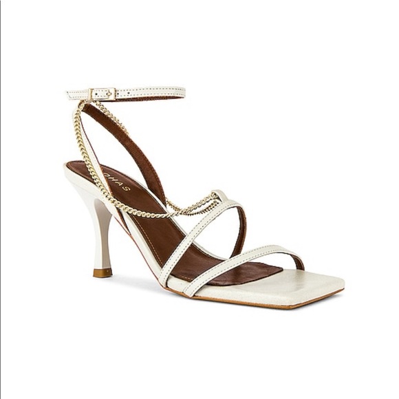 ALOHAS White and Brown Strappy Heels - Picture 1 of 16